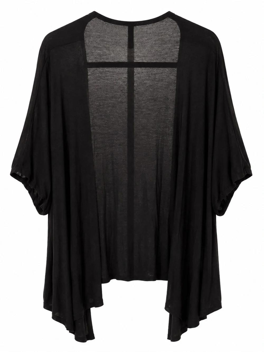 Flowy Open-Front Black Women's Cardigan Sweater